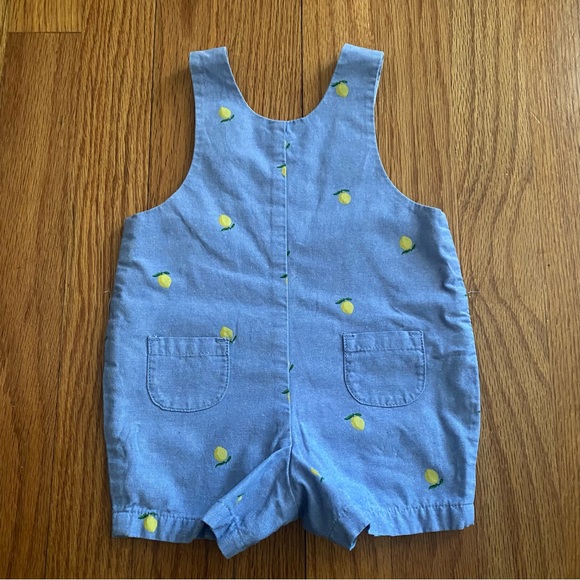 Janie and Jack Oxford Lemon Overall - Picture 7 of 9